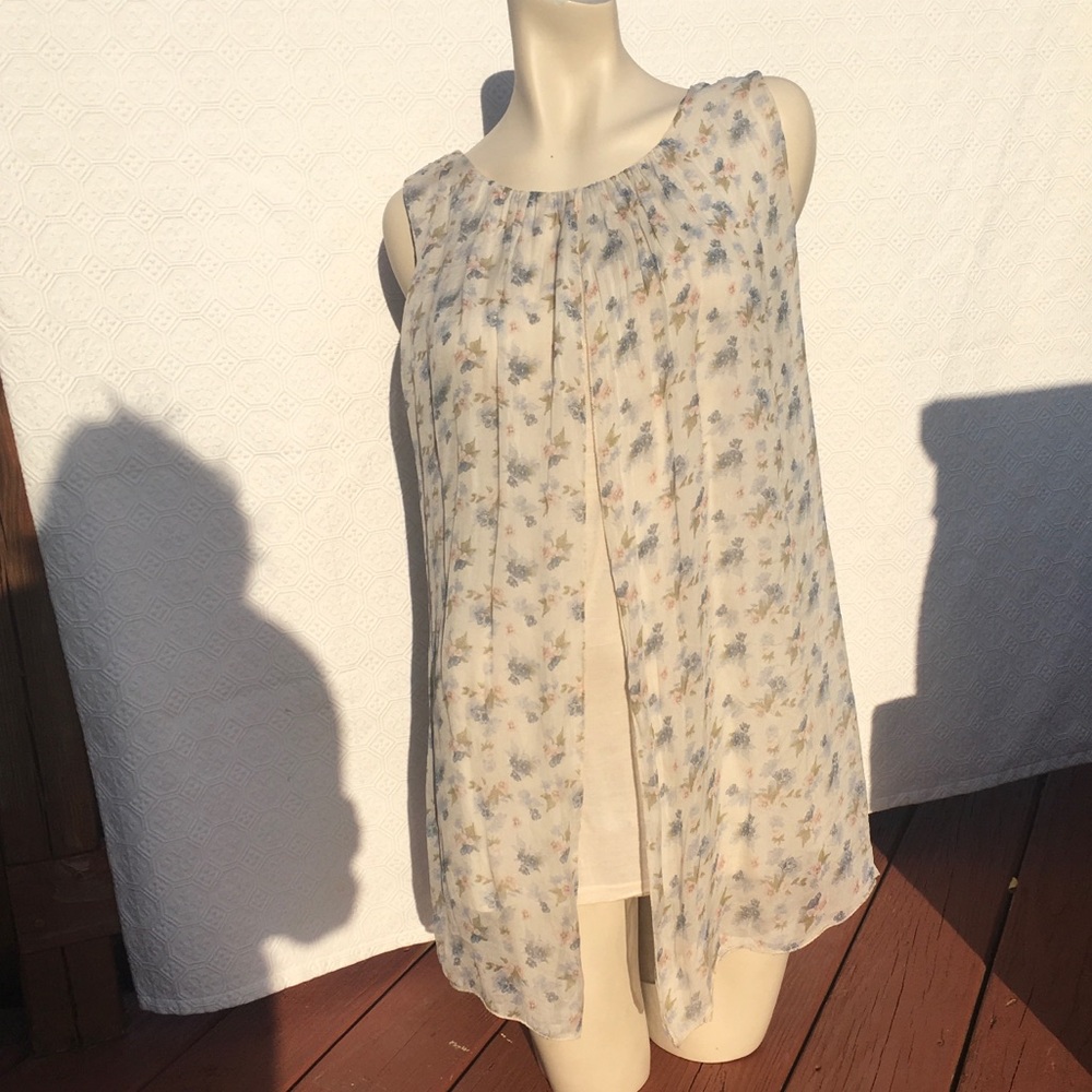 Silk Open Front Pastel Colored Summer Blouse